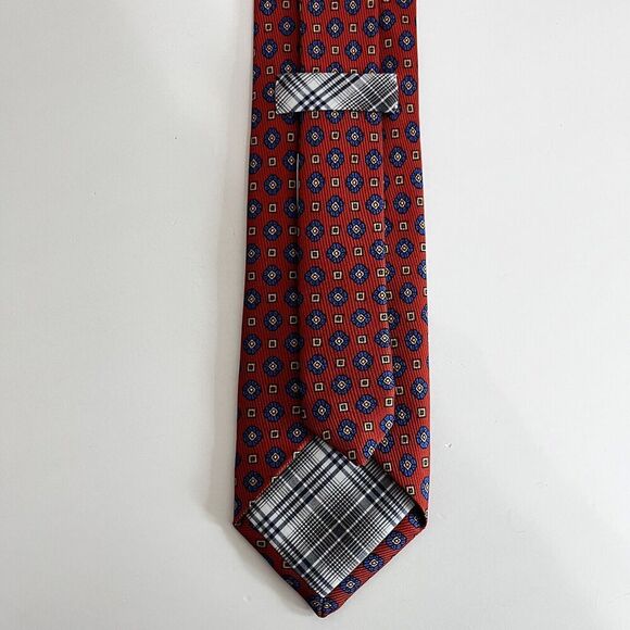 Robert Talbott 100% Silk Tie Orange Blue Made In USA Monterey, CA Men's - Picture 5 of 12